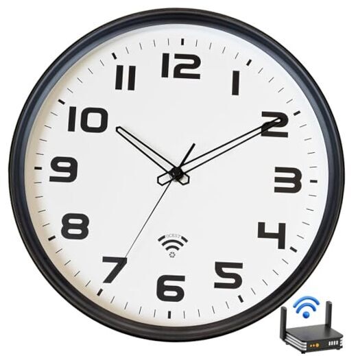 Wall Clock 12Inch - Analog Wi-Fi Wall Clock - Sets Automatically - Automatic-image