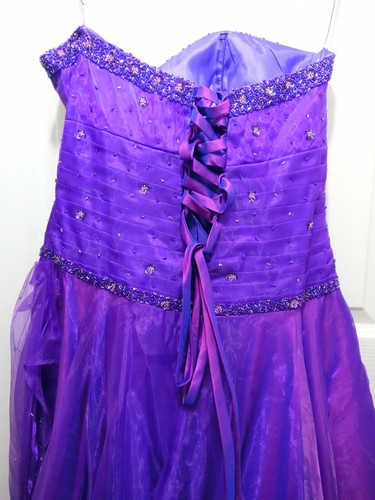 Marcia Ann Sequin Design Purple Prom Ballroom Party Wedding Dress size 12 - Picture 8 of 11