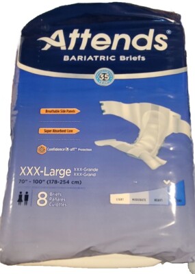 Attends DD50 Bariatric Incontinence Brief XXL Heavy to Severe 16 Count