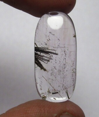 Gemstones Clear Crystal With Black Lines White Gemstone Gray Stone