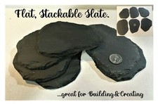 6ct NATURAL SLATE AQUARIUM Flat Rock Stone Fish Tank Gravel Reptile craft