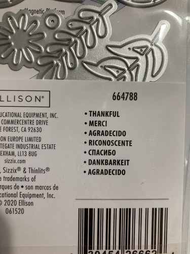 Sizzix Thinlits ~ THANKFUL ~ 9 Dies 664788, Nature, Trees, Flowers NEW - Picture 3 of 3