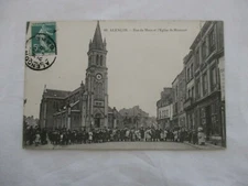 CPA ORNE 61 ALENCON RUE DU MANS ET EGLISE DE MONTSORT