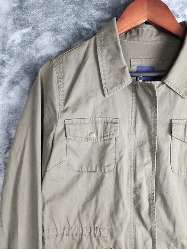 GAP Womens Super Cute Rain Jacket Long Sleeve Size Medium Olive Green - Picture 4 of 11