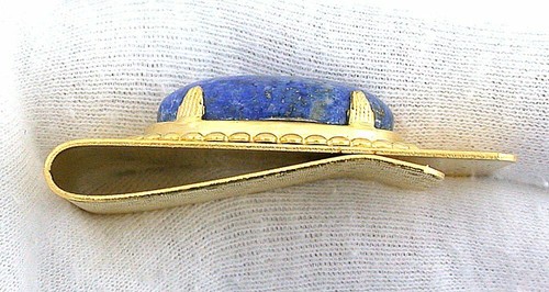 Lapis Natural 25x18 Oval Cab Gold Color Money Clip 1 4/5 x 1 Inch PMC4/91925 - Picture 2 of 2