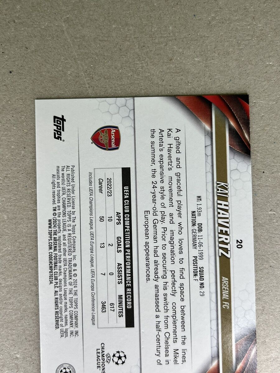 KAI HAVERTZ #20 ARSENAL FC UEFA CLUB COMPETITIONS 23/24 KAI HAVERTZ #20 ARSENAL FC UEFA CLUB COMPETITIONS 23/24