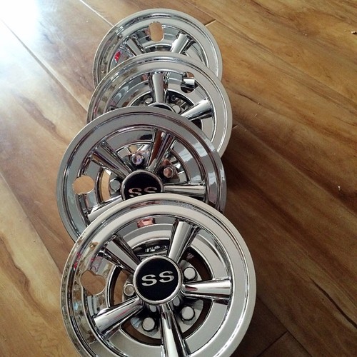 Chrome Golf Cart Wheel Cover Hub Caps 