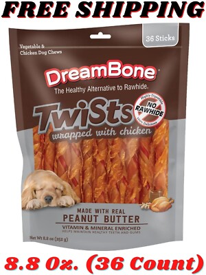 DreamBone Twists Wrapped with Chicken Rawhide-Free Dog Chews, (36  Count)
