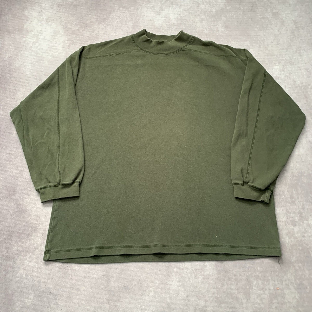 Vintage 90s GAP Mock Neck Shirt Size XL Long Sleeve Army Green 