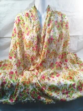 Woman Within Spring Fabric w/Fringed Hem 72" x 40" Wrap/Shaw/Scarf