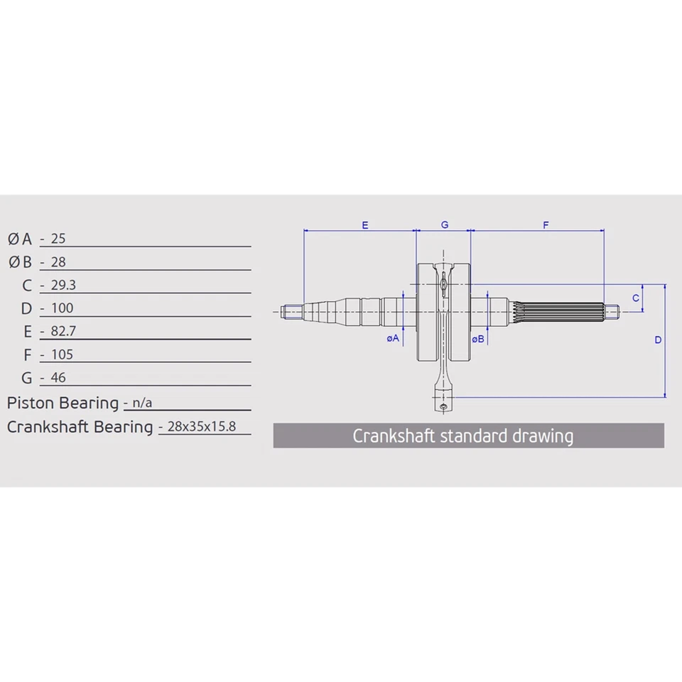 Árbol Motor KYMCO KB 50 1995 > 2000 ATHENA - Imagen 2 de 2