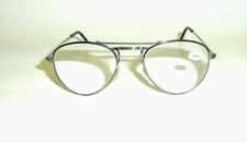NWT Vintage 90's Nickel Silver Mid Oval Metal Reading Glasses 2.50 S.Gun 