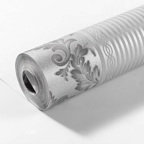 Silver Grey Wallpaper Roll Damask Glitter Embossed Textured Non-Woven`Wall Paper - Picture 16 of 22