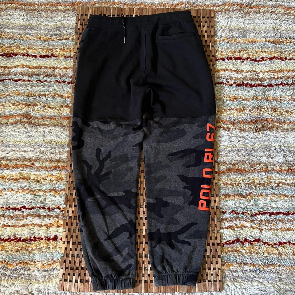 Pantalones de chándal Polo Ralph Lauren RL67 gris camuflaje tecnología polar para hombre talla pequeña S Foto 2 de 3