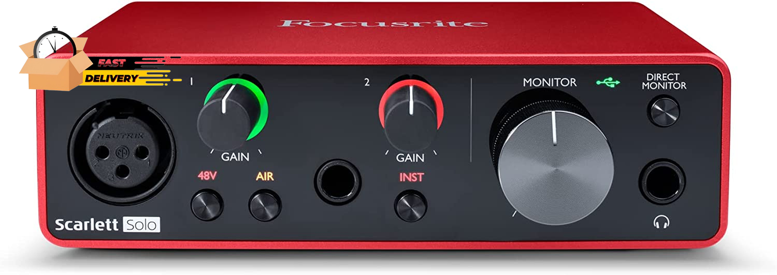 Scarlett Solo 3Rd Gen USB Audio Interface for Guitarists, Vocalists, Podcasters