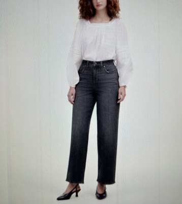 Madewell The Curvy Perfect Vintage Wide-Leg Crop Length Robles Wash Jean Size 30