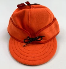 Stormy Kromer Ear Flapped Wool Original Hat  Orange  Size 6 3/4  NWT