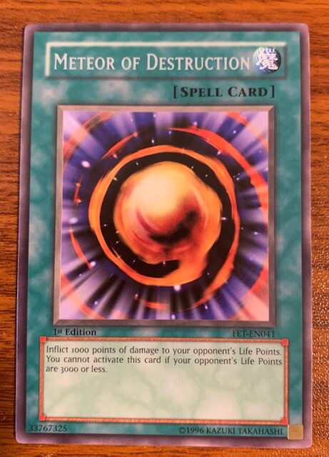 2005 Yu Gi Oh Flaming Eternity 1st Edition Meteor of Destruction