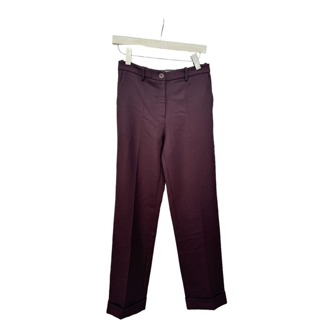 Jacquemus La Reconstruction Burgundy Wool Pants  Size 36 / fits 34 / XS / US 26