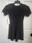 C&V Chelsea & Violet Girls Puff Sleeve Velvet Lurex Mini Dress, Black Size L  — photo 7