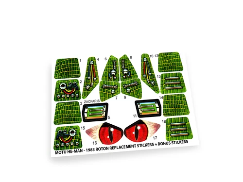 Custom Mattel 1983 MOTU He-man Masters of the Universe Roton stickers with Bonus