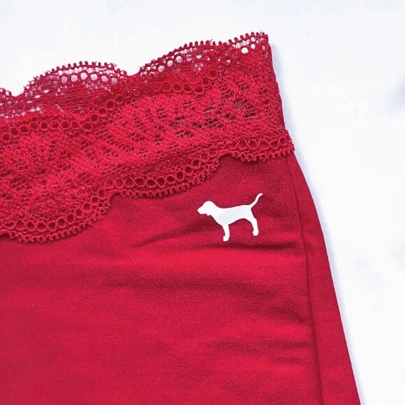 ROSA Victoria's Secret Cintura de Encaje No-Show Boyshort Panty Rojo Pimienta Talla M Foto 4 de 4