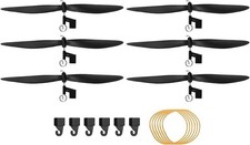 6" Plastic Propellers with Rubber Band Black 6 Set