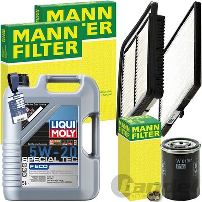 MANN INSPEKTIONSPAKET+LIQUI MOLY 5W-20 ÖL passend für 1.0-1.2 KIA PICANTO II TA