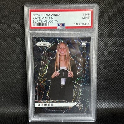 2024 Panini Prizm WNBA #148 Kate Martin Black Velocity Rookie Card RC /39 PSA 9