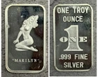Marilyn Monroe Silver Art Bar 1 oz .999 Fine Silver