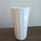 Vintage Art Deco Fluted Milk Glass 8.5 in Tall Vase