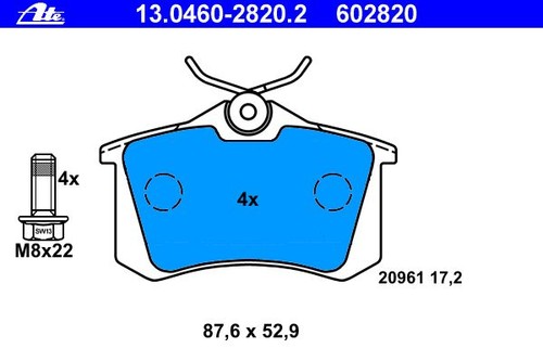 ATE BREMSSCHEIBEN + BELÄGE HINTEN für VW POLO 6N 6KV + SEAT AROSA CORDOBA IBIZA - Bild 3 von 4