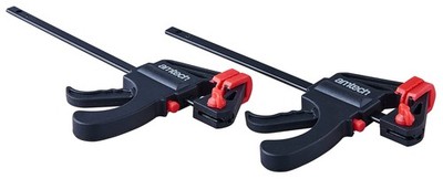 Amtech - Ratschen-Speedklemmen (2 Stück), Nylonfaserbacken 4 Zoll (2 Stück), schwarz 