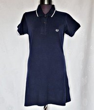 DRESS AUTHENTIC FRED PERRY LOGO EMBROIDERY SOLID DARK BLUE WOMENS US14 EU 42 XL