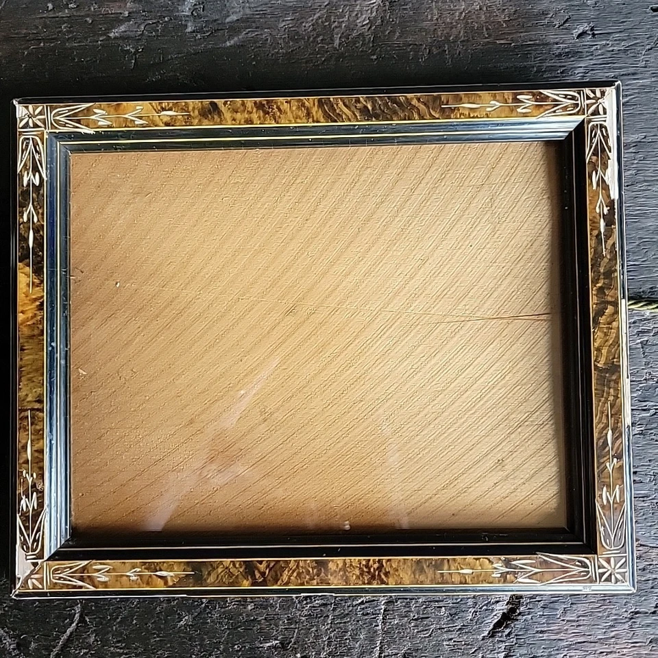 Antiq EastLake carved Late 19th C Photo Picture frame 9.5x7.5 Spooncarved Style  - Image 2 of 4