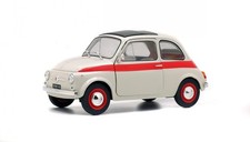 Fiat 500 Nuova Sport white red stripe diecast model car S1801401 Solido 1:18