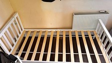 White Solid Pine Single Bed Frame, Slatted Base, Underbed Storage