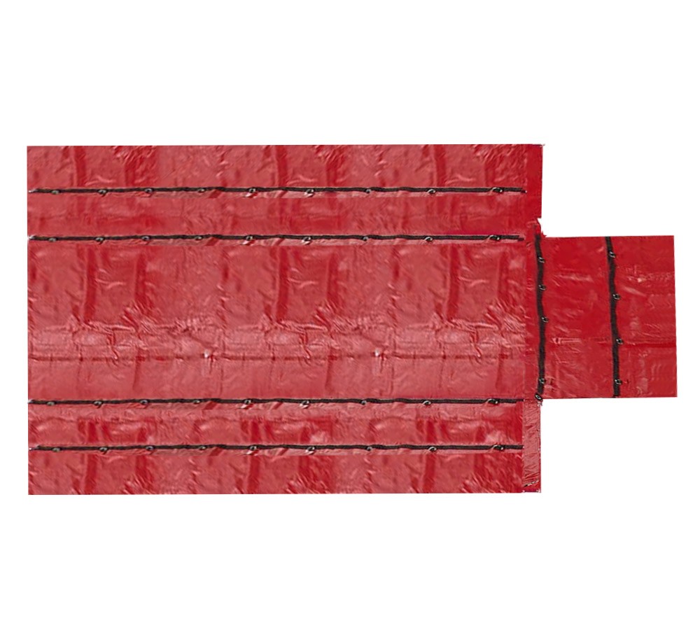 16'x27' Red Flatbed Truck 15 Oz Superlight Steel Tarp w/4' Drop for Trailers