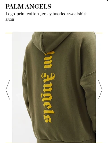 Felpa con cappuccio in jersey di cotone con stampa logo Palm Angels