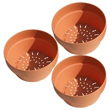 3 Pcs Shallow Pot Planter Plastic Garden Pots Flower Colorful Decorative