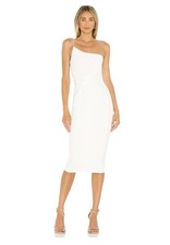 Nookie One-Shoulder Bodycon Midi Dress White Small NWOT