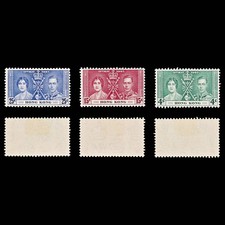 8557: Hong Kong SG137-139 Coronation Set of 3 1937 Sc#151-153 Mi136-138 Mint MLH