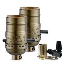 Push On/Off Lamp Socket, Medium Screw, Twist Knob Replacement, UL Listed