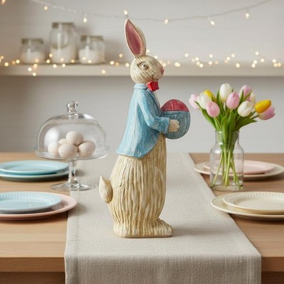 Easter Hare Figurine Rustic Hare Decoration Gift for Party