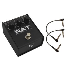 Pacchetto pedale Pro Co Rat 2 distorsione / fuzz / overdrive con 2x cavi patch