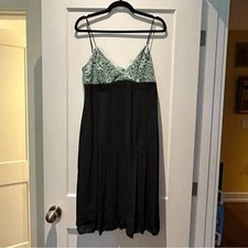 Vintage Nicole Miller Collection Silk Lingerie Inspired Drop Pleated Midi Dress