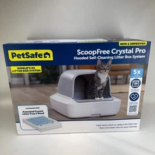 New PetSafe Crystal Pro Hooded Self-Cleaning Cat Litter Box PALOO-18017
