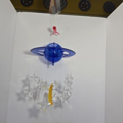 Vtg 90s Ikea Vimsig Space Mobile Crib Decor Jupiter Rocket Ship Moon Stars