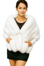 Luxury Faux Fur Shawl for Women Winter Fur Coat Wedding Party Fur Stole Wraps