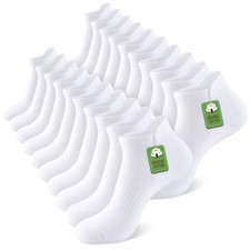Womens 10 Pairs Ankle Socks Athletic Running Low Cut Socks With Tab 6-9 White